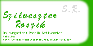 szilveszter roszik business card